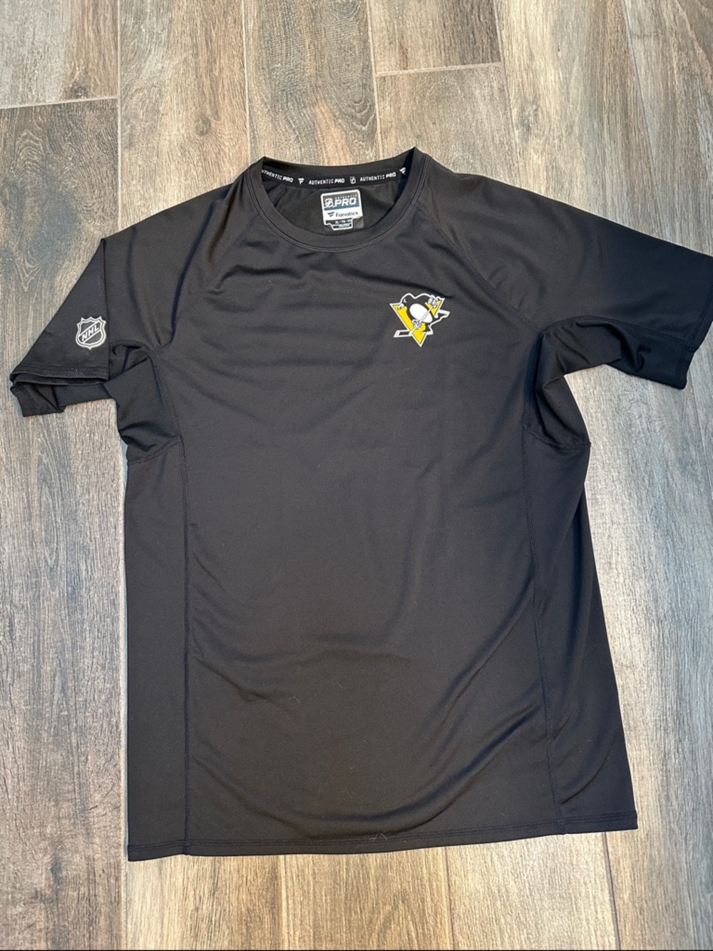Fanatics Black Authentic Pro NHL Tee with White Logo